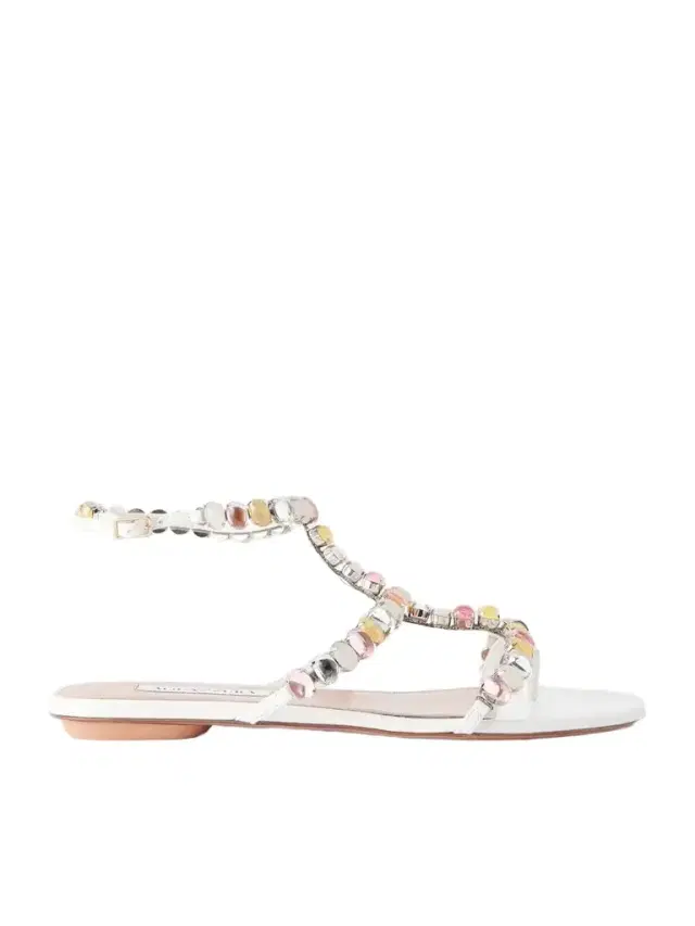 Aquazzura Mystic Stone Embellished Leather Sandals