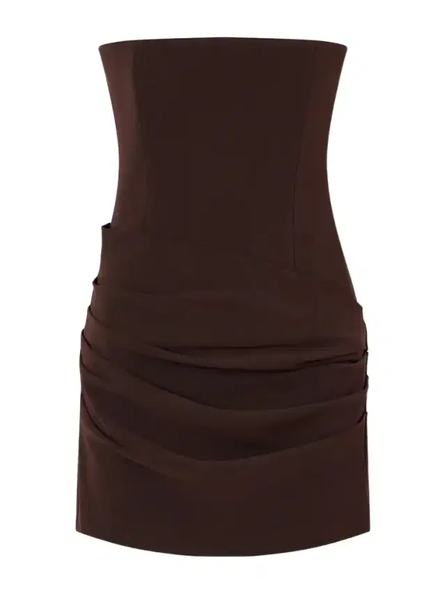 Strapless Draped Crepe Mini Dress