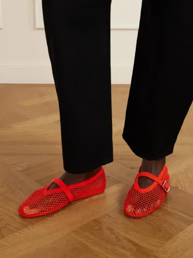 Alaïa Suede-trimmed Mesh Ballet Flats | Thumbnail 2 Alaïa Suede-trimmed Mesh Ballet Flats | Thumbnail 2