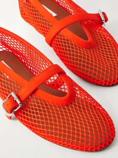 Alaïa Suede-trimmed Mesh Ballet Flats | Thumbnail 5 Alaïa Suede-trimmed Mesh Ballet Flats | Thumbnail 5