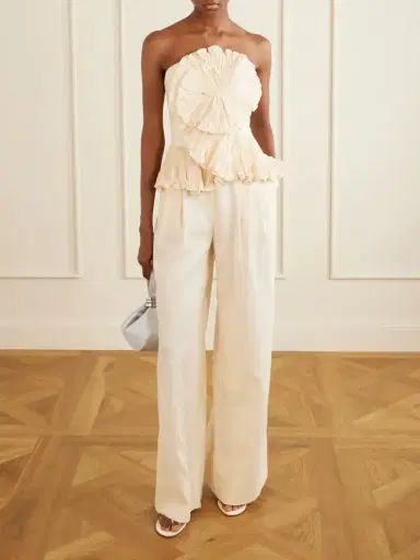 ANDRES OTALORA Ancestra Pleated Linen Wide-leg Pants | Thumbnail 2