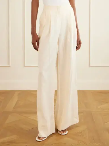 ANDRES OTALORA Ancestra Pleated Linen Wide-leg Pants | Thumbnail 3