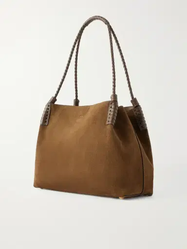 Etro Libra Logo-debossed Leather-trimmed Suede Tote | Thumbnail 4 Etro Libra Logo-debossed Leather-trimmed Suede Tote | Thumbnail 4