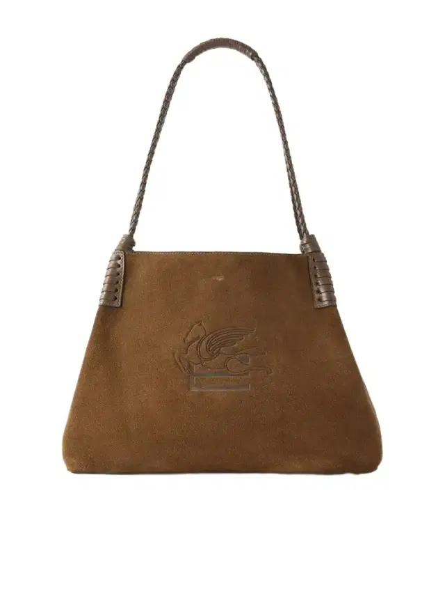 Libra Logo-debossed Leather-trimmed Suede Tote