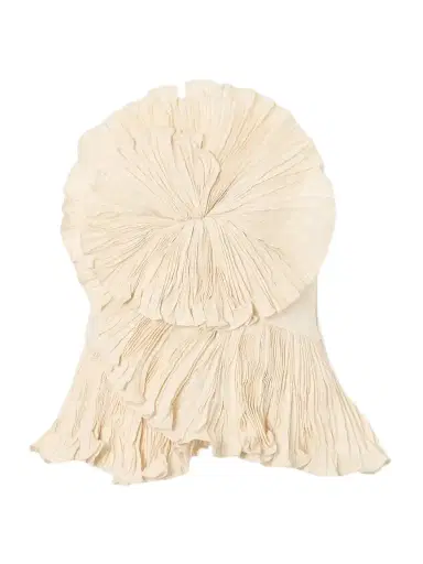 ANDRES OTALORA Imara Strapless Appliquéd Pleated Linen Top | Thumbnail 1 ANDRES OTALORA Imara Strapless Appliquéd Pleated Linen Top | Thumbnail 1