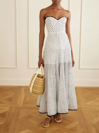 Charo Ruiz Jimena Belted Tiered Polka-dot Cotton-blend Voile Maxi Dress | Thumbnail 2