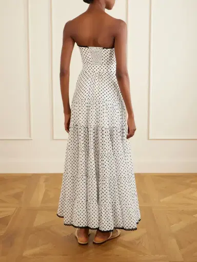 Charo Ruiz Jimena Belted Tiered Polka-dot Cotton-blend Voile Maxi Dress | Thumbnail 3