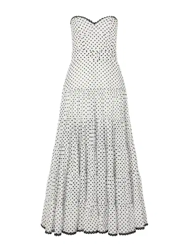 Charo Ruiz Jimena Belted Tiered Polka-dot Cotton-blend Voile Maxi Dress | Thumbnail 1