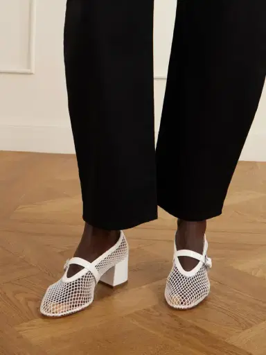 Alaïa 55 Leather-trimmed Mesh Pumps | Thumbnail 2 Alaïa 55 Leather-trimmed Mesh Pumps | Thumbnail 2