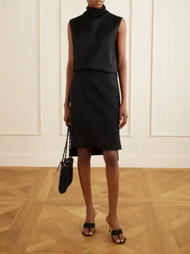 Brandon Maxwell The Noa Gathered Wool-twill Turtleneck Mini Dress | Thumbnail 2 Brandon Maxwell The Noa Gathered Wool-twill Turtleneck Mini Dress | Thumbnail 2
