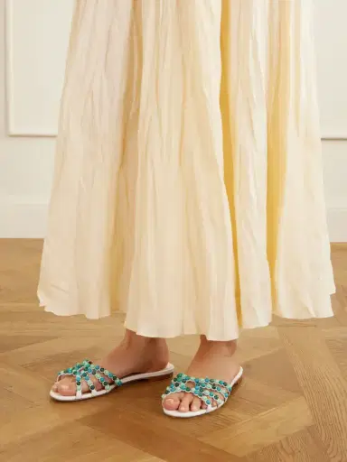 Aquazzura Gemma Embellished Leather Sandals | Thumbnail 2