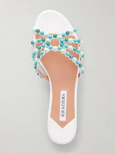 Aquazzura Gemma Embellished Leather Sandals | Thumbnail 6