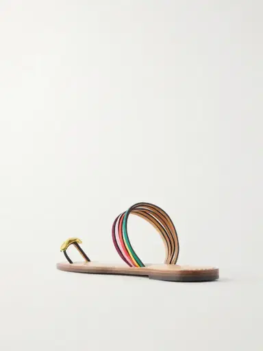 AMANU The Lusaka Embellished Leather-trimmed Suede Sandals | Thumbnail 3 AMANU The Lusaka Embellished Leather-trimmed Suede Sandals | Thumbnail 3