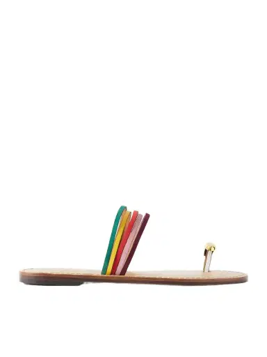 AMANU The Lusaka Embellished Leather-trimmed Suede Sandals | Thumbnail 1 AMANU The Lusaka Embellished Leather-trimmed Suede Sandals | Thumbnail 1