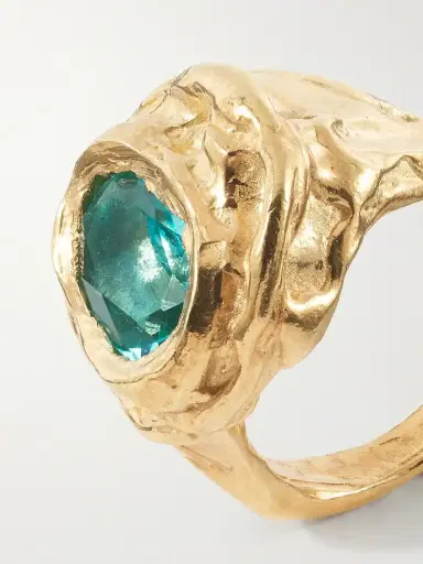 Simuero Lago Gold-plated Sterling Silver And Aquamarine Glass Ring | Thumbnail 5 Simuero Lago Gold-plated Sterling Silver And Aquamarine Glass Ring | Thumbnail 5