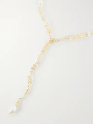 Loren Stewart Solstice Sautoir 14-karat Gold, Pearl And Citrine Beaded Necklace | Thumbnail 4
