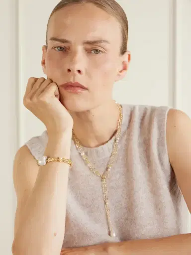 Loren Stewart Solstice Sautoir 14-karat Gold, Pearl And Citrine Beaded Necklace | Thumbnail 5