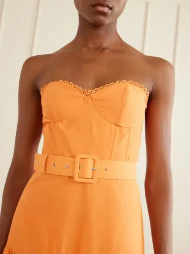 Charo Ruiz Danny Guipure Lace-trimmed Cotton-blend Voile Midi Dress | Thumbnail 4