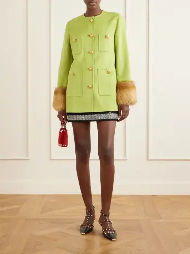 Valentino Garavani Shearling-trimmed Wool And Cashmere-blend Coat | Thumbnail 2 Valentino Garavani Shearling-trimmed Wool And Cashmere-blend Coat | Thumbnail 2
