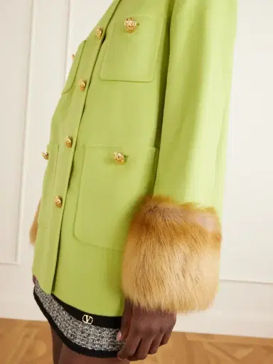 Valentino Garavani Shearling-trimmed Wool And Cashmere-blend Coat | Thumbnail 4 Valentino Garavani Shearling-trimmed Wool And Cashmere-blend Coat | Thumbnail 4