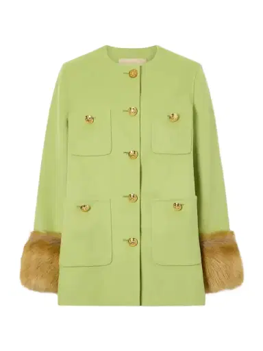 Valentino Garavani Shearling-trimmed Wool And Cashmere-blend Coat | Thumbnail 1 Valentino Garavani Shearling-trimmed Wool And Cashmere-blend Coat | Thumbnail 1