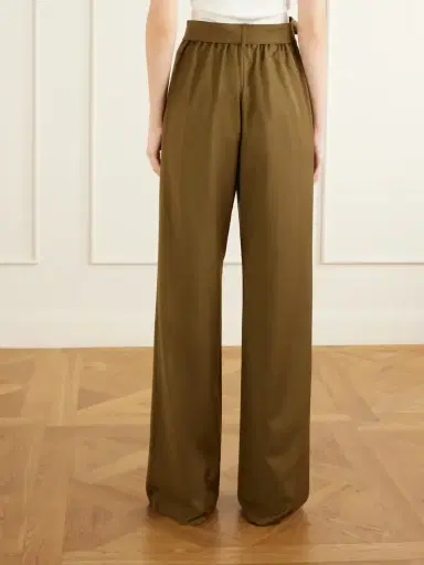 Max Mara Editto Belted Wool Grain De Poudre Wide-leg Pants | Thumbnail 3