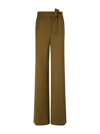 Max Mara Editto Belted Wool Grain De Poudre Wide-leg Pants | Thumbnail 1