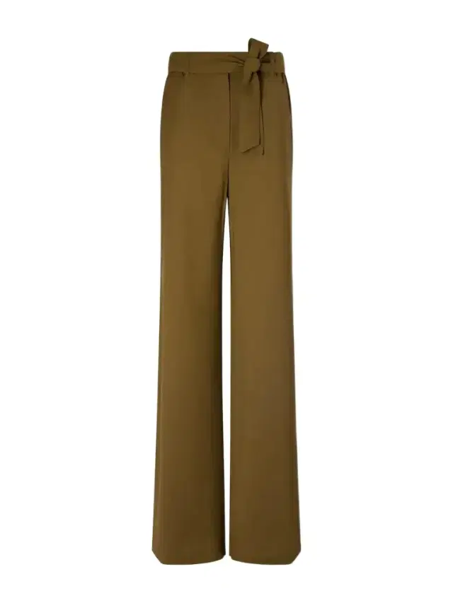 Editto Belted Wool Grain De Poudre Wide-leg Pants
