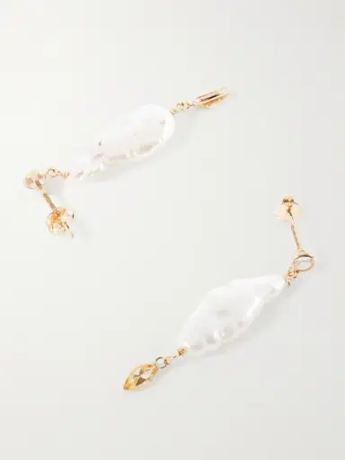 Loren Stewart Marisol 14-karat Gold, Citrine, Sapphire And Pearl Earrings | Thumbnail 3 Loren Stewart Marisol 14-karat Gold, Citrine, Sapphire And Pearl Earrings | Thumbnail 3