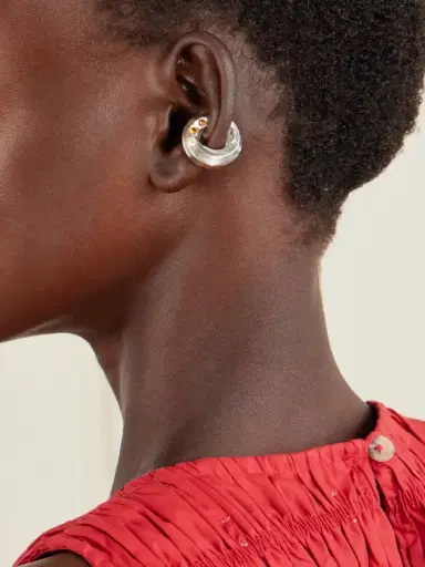 Simuero Sol Y Sombra Sterling Silver Cubic Zirconia, Sapphire Ear Cuff | Thumbnail 2 Simuero Sol Y Sombra Sterling Silver Cubic Zirconia, Sapphire Ear Cuff | Thumbnail 2