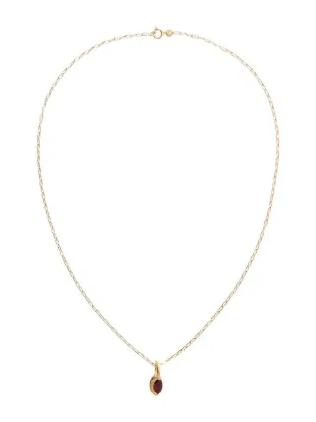 Simuero Enero Gold-plated And Garnet Pendant Necklace