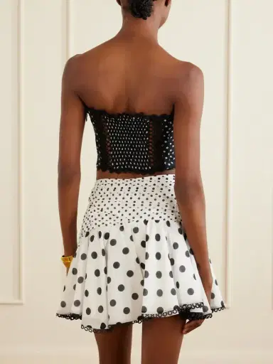 Charo Ruiz Fiare Cropped Embroidered Polka-dot Cotton-blend Top | Thumbnail 3 Charo Ruiz Fiare Cropped Embroidered Polka-dot Cotton-blend Top | Thumbnail 3