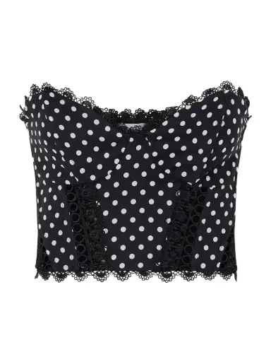 Charo Ruiz Fiare Cropped Embroidered Polka-dot Cotton-blend Top | Thumbnail 1 Charo Ruiz Fiare Cropped Embroidered Polka-dot Cotton-blend Top | Thumbnail 1
