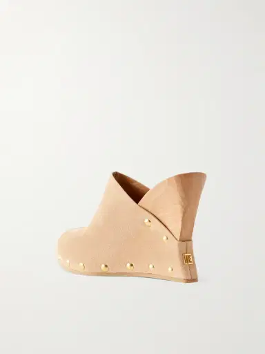 Balmain Suede Wedge Clogs | Thumbnail 3
