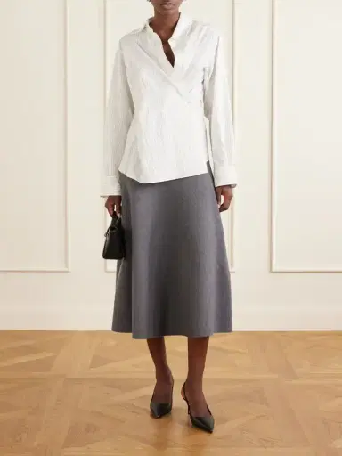 Brandon Maxwell The Miller Wool-felt Midi Skirt | Thumbnail 2