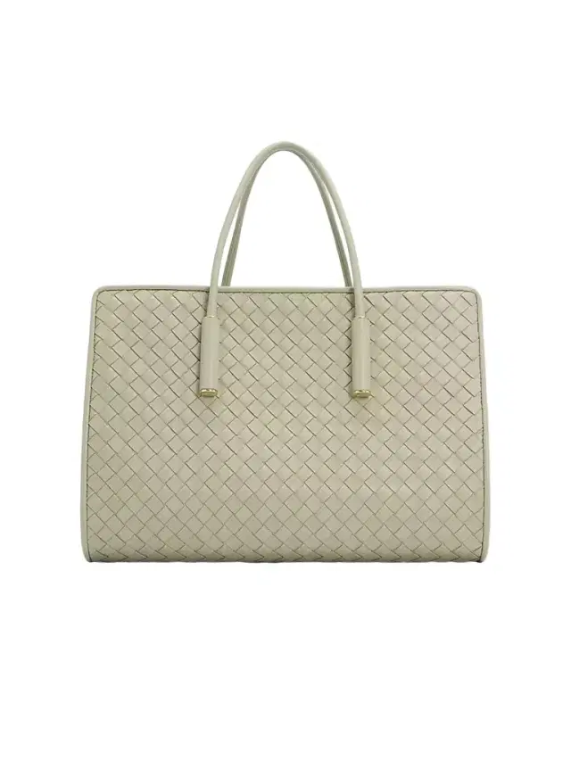 Bottega Veneta Women's Barbara Intrecciato Leather Tote Bag - Travertine Brass