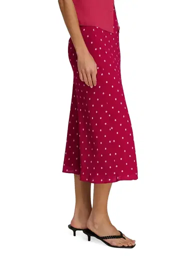 Favorite Daughter Women's The Jojo Polka Dot Midi-Skirt - Raspberry Ivory - Size Large | Thumbnail 5 Favorite Daughter Women's The Jojo Polka Dot Midi-Skirt - Raspberry Ivory - Size Large | Thumbnail 5
