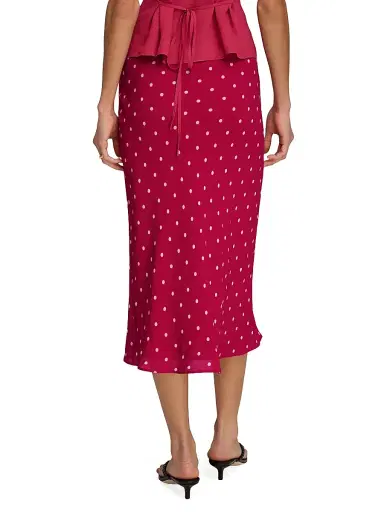 Favorite Daughter Women's The Jojo Polka Dot Midi-Skirt - Raspberry Ivory - Size Large | Thumbnail 6 Favorite Daughter Women's The Jojo Polka Dot Midi-Skirt - Raspberry Ivory - Size Large | Thumbnail 6