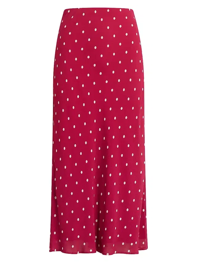 Women's The Jojo Polka Dot Midi-Skirt - Raspberry