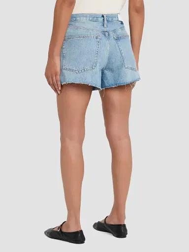 Re/done Women's The Breezy Studded Denim Shorts - Aged Worn Blue | Thumbnail 3 Re/done Women's The Breezy Studded Denim Shorts - Aged Worn Blue | Thumbnail 3