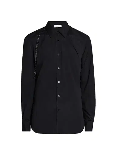 Alexander McQueen Men's Jewelry Harness Shirt - Black - Size 17.5 | Thumbnail 1 Alexander McQueen Men's Jewelry Harness Shirt - Black - Size 17.5 | Thumbnail 1