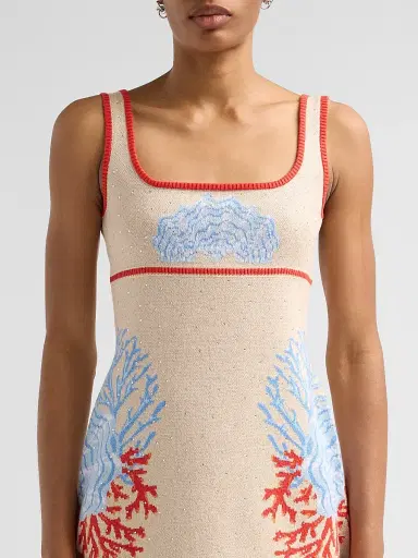 Retrofête Women's Valcra Oceanic-Print Cotton-Blend Mini Dress - Sand Multi | Thumbnail 5 Retrofête Women's Valcra Oceanic-Print Cotton-Blend Mini Dress - Sand Multi | Thumbnail 5