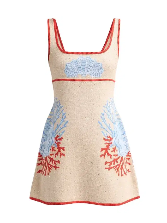 Women's Valcra Oceanic-Print Cotton-Blend Mini Dress - Sand Multi