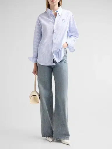 Marc Jacobs Women's Pop J Marc Poplin Shirt - Blue Mist Multi - Size XS | Thumbnail 2