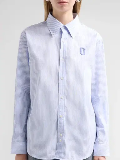 Marc Jacobs Women's Pop J Marc Poplin Shirt - Blue Mist Multi - Size XS | Thumbnail 5