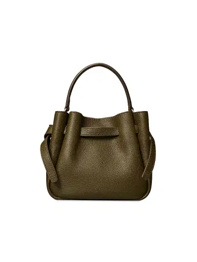 Tory Burch Women's Mini Romy Leather Bucket Bag - Leccio | Thumbnail 4