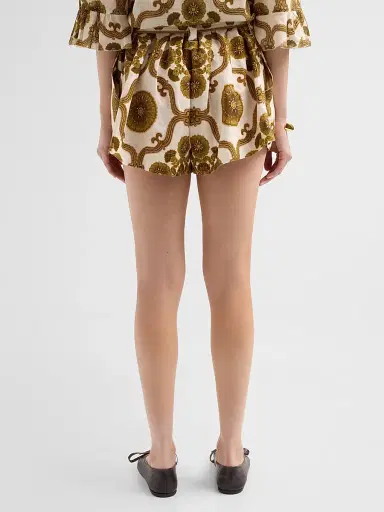 Cara Cara Women's Bosco Printed High-Rise Shorts - Mod Floral Olive | Thumbnail 3