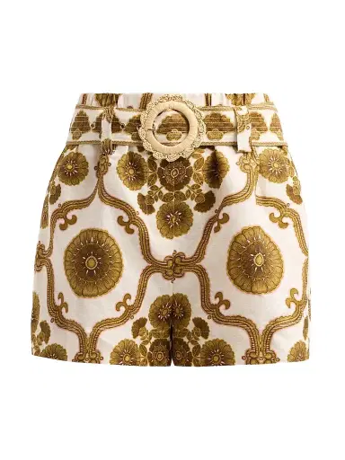 Cara Cara Women's Bosco Printed High-Rise Shorts - Mod Floral Olive | Thumbnail 1