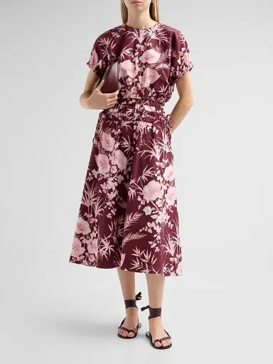 Cara Cara Women's Bari Printed Poplin Crop Top - Paradise Blush - Size XL | Thumbnail 2
