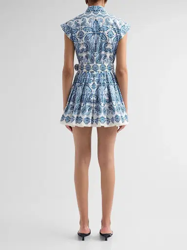 Cara Cara Women's Octavia Paisley Cotton Poplin Mini Dress | Thumbnail 3 Cara Cara Women's Octavia Paisley Cotton Poplin Mini Dress | Thumbnail 3